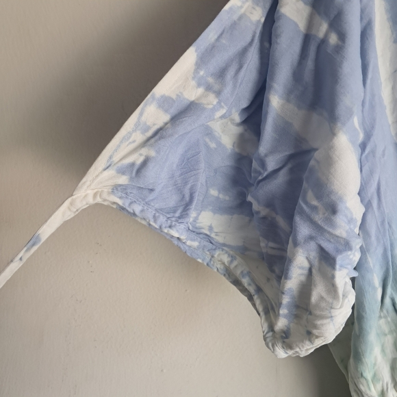 Simply Southern Elegant Blue and Green Tie-Dye Dress XL - Picture 8 of 8